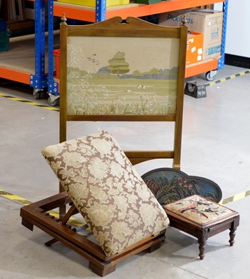 Lot 111 - A vintage adjustable footstool