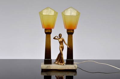 Lot 114 - An Art Deco Limousin Style Figural Table Lamp