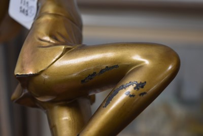 Lot 115 - An Art Deco Spelter Figural Table Lamp