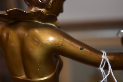 Lot 115 - An Art Deco Spelter Figural Table Lamp