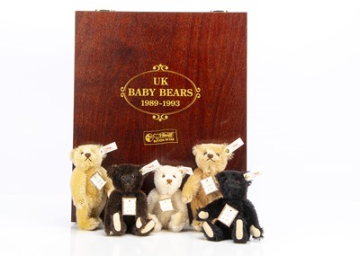 Lot 74 - Steiff UK British Collectors Baby Bear set 1989 to 1993
