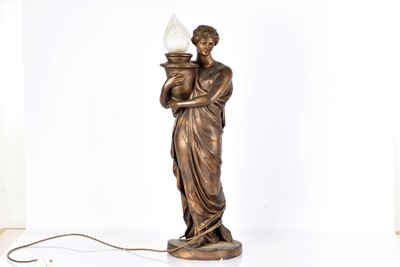 Lot 138 - A large plaster Neo-Classical Table Lamp