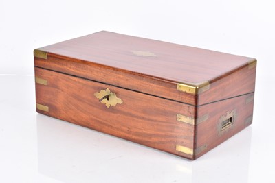Lot 148 - A Mahogany Campaign Style Writing Slope