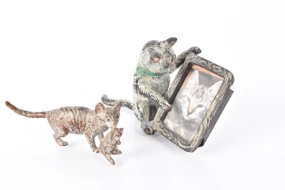 Lot 154 - Two Cold Painted Cat Figures