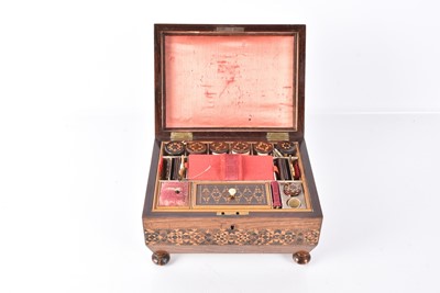 Lot 156 - A Tunbridge ware Sewing Box