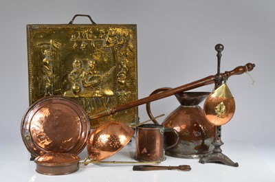 Lot 169 - A collection of brass fire furniture