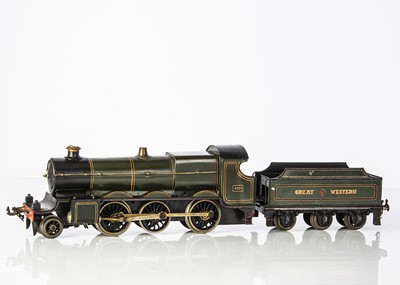 Lot 353 - An uncommon Bassett-Lowke 0 Gauge clockwork GWR 'Mogul' 2-6-0 Locomotive and Tender