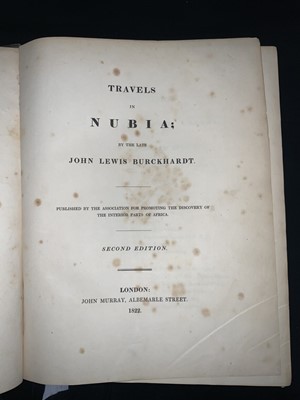 Lot 267 - John Lewis Burckhardt "Travels in Nubia: By the late John Lewis Burckhardt" North-East Africa & Egypt Discovery