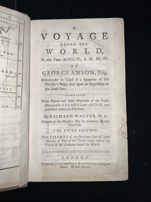 Lot 272 - Exploration -Richard Walter (1716?-85)  & Admiral George Anson (1697-1762) "A Voyage Round the World in the Years 1740-44 by George Anson Esq"