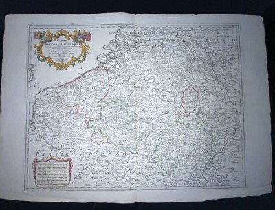Lot 304 - Maps - 18th Century map of Lowlands Luxemburg Netherlands and Belgium "Carte des Pays Bas Catholiques"