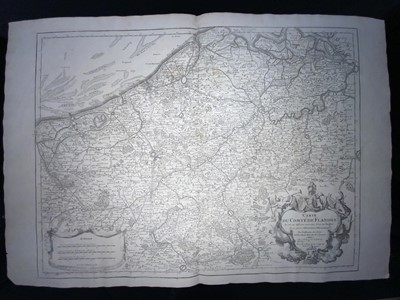 Lot 305 - Maps - 18th Century map of Flanders Belgium "Carte du Comte de Flandre"