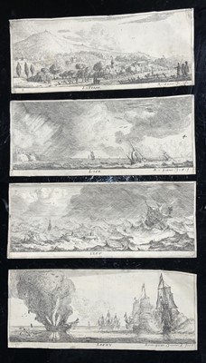 Lot 309 - Prints & Engravings - Reinier Nooms called 'Zeeman' (c.1623 – 1664) "The Elements" ("Earth" "Air" "Fire" & "Water")