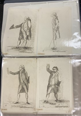 Lot 310 - Prints & Engravings - James Sayers (or Sayer) (1748-1823)  George III caricatures including Characters of the House of Commons British politicians theatre actors etc