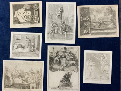 Lot 315 - Prints & Engravings - James Sayers (or Sayer) (1748-1823)  seven satirical prints on French Revolution etc published by Hannah Humphrey, Thomas Cornell etc