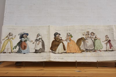Lot 335 - A panoramic strip etching after Thomas Rowlandson (1757-1827) "The School for Scandal"