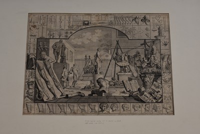 Lot 338 - A large 18th/19th Century leather bound portfolio with marbled boards