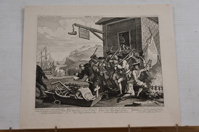 Lot 340 - Six engravings after William Hogarth (1697-1764) including "France" and "England"