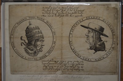 Lot 349 - A file with various prints and watercolours including circle of Henry William Bunbury (1750-1811) image of a barber's