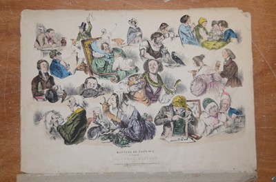 Lot 349 - A file with various prints and watercolours including circle of Henry William Bunbury (1750-1811) image of a barber's