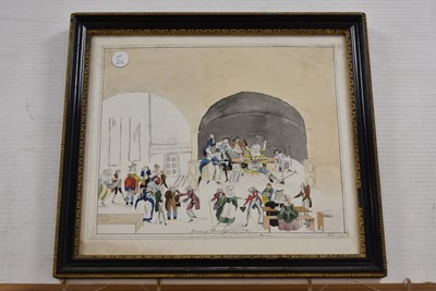 Lot 353 - An unusual framed 18th Century caricature attributed to Capt. Edward Topham (1751–1820)