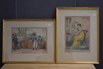 Lot 360 - A group of eleven antique Regency caricature Dandy prints