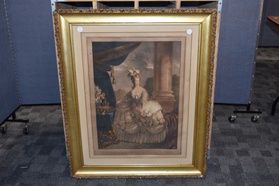 Lot 366 - A large and very fine antique engraving of Queen Marie Antoinette