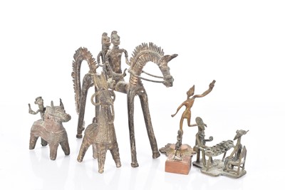 Lot 389 - An assortment of African metal figures