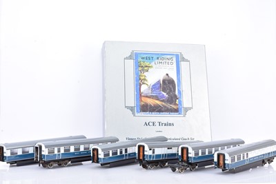 Lot 454 - THE FOLLOWING 50 LOTS ARE FROM THE ACE ARCHIVE DUPLICATE COLLECTION ACE Trains 0 Gauge West Riding Limited LNER blue/grey 6-Coach Articulated Set