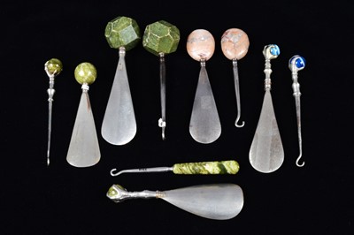 Lot 504 - Five sets of matching button hooks and shoehorns