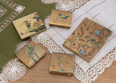 Lot 584 - Five gilt metal Zenette and similar compacts c1950s