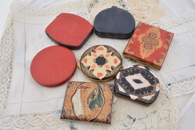 Lot 612 - Various 1940s snake, crocodile, leather and other compacts