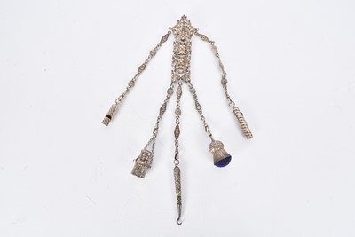 Lot 653 - A Victorian Silver Chatelaine