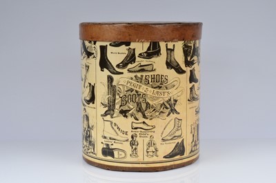 Lot 669 - A vintage paper wrapped hat box