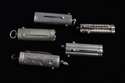 Lot 704 - A group of white metal etui tools