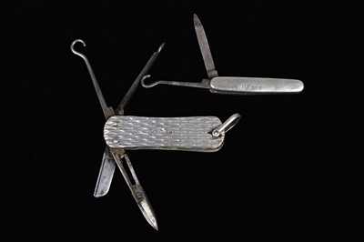 Lot 716 - Two Chester Hallmarked silver Pocket knife/Multi-tools