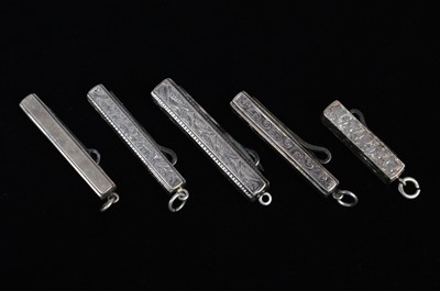 Lot 723 - A group of five Victorian Silver Pocket Knife and Button Hook Tools