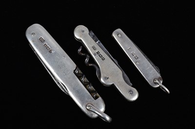 Lot 729 - Three Sheffield Hallmarked Pocket Knives/Multi-Tools