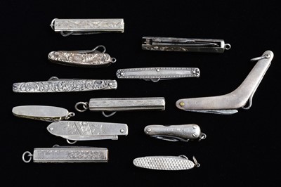 Lot 737 - A collection of Sterling Silver Multi-Tool/Pocket Knives