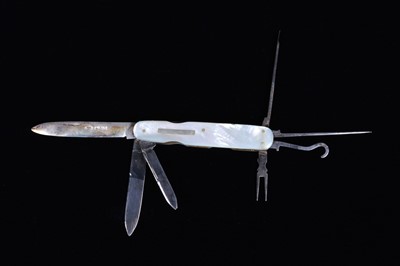 Lot 754 - A Mother of Pearl Pocket Knife/Multi Tool by Wilkins of Sheffield