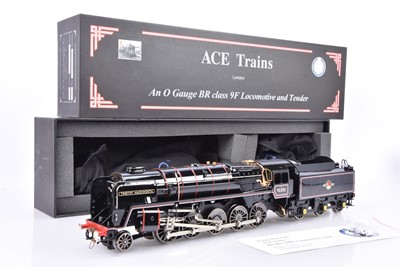 Lot 485 - ACE Trains 0 Gauge E28 BR lined gloss black Class 9F 92252 'Timothy Hackworth' Locomotive and Tender