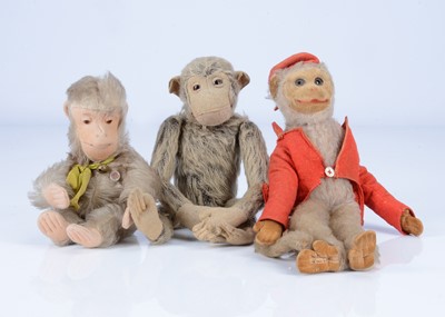Lot 72 - Three monkey soft toys