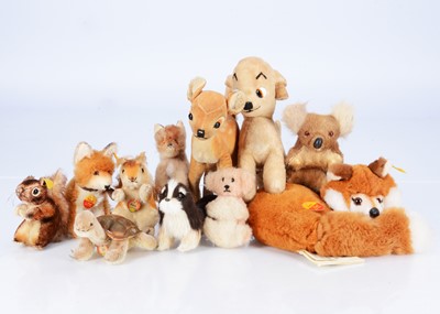 Lot 99 - Seven Steiff post-war soft toy wild animals