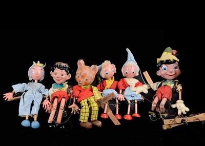 Lot 106 - Six Pelham Puppets children's characters