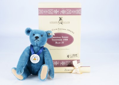 Lot 124 - A Steiff Club limited edition replica 1908 blue teddy bear