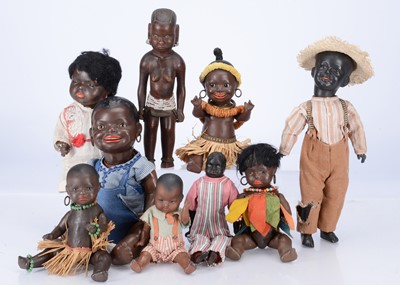 Lot 141 - A collection of black dolls