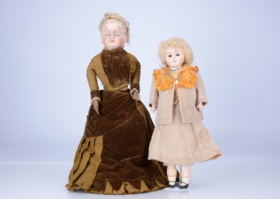 Lot 156 - A fine quality 19th century papier mache shoulder-head doll, possibly French