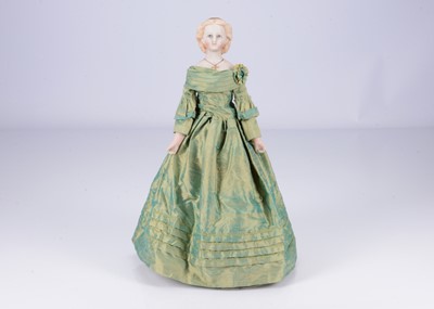 Lot 159 - A fine quality reproduction bisque shoulder-head doll