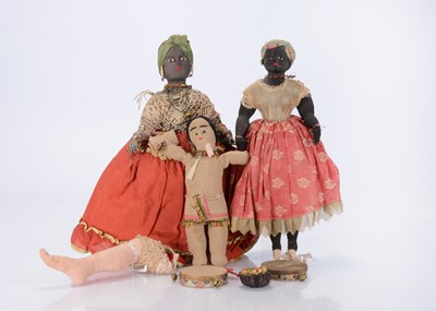 Lot 165 - Two Bahia (Brazil) black cloth dolls