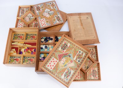 Lot 218 - Two 1920-30s century French Jeu du Nain Jaune (Game of the Yellow Dwarf)