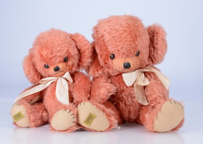 Lot 253 - Two Merrythought coral blush Cheeky teddy bears